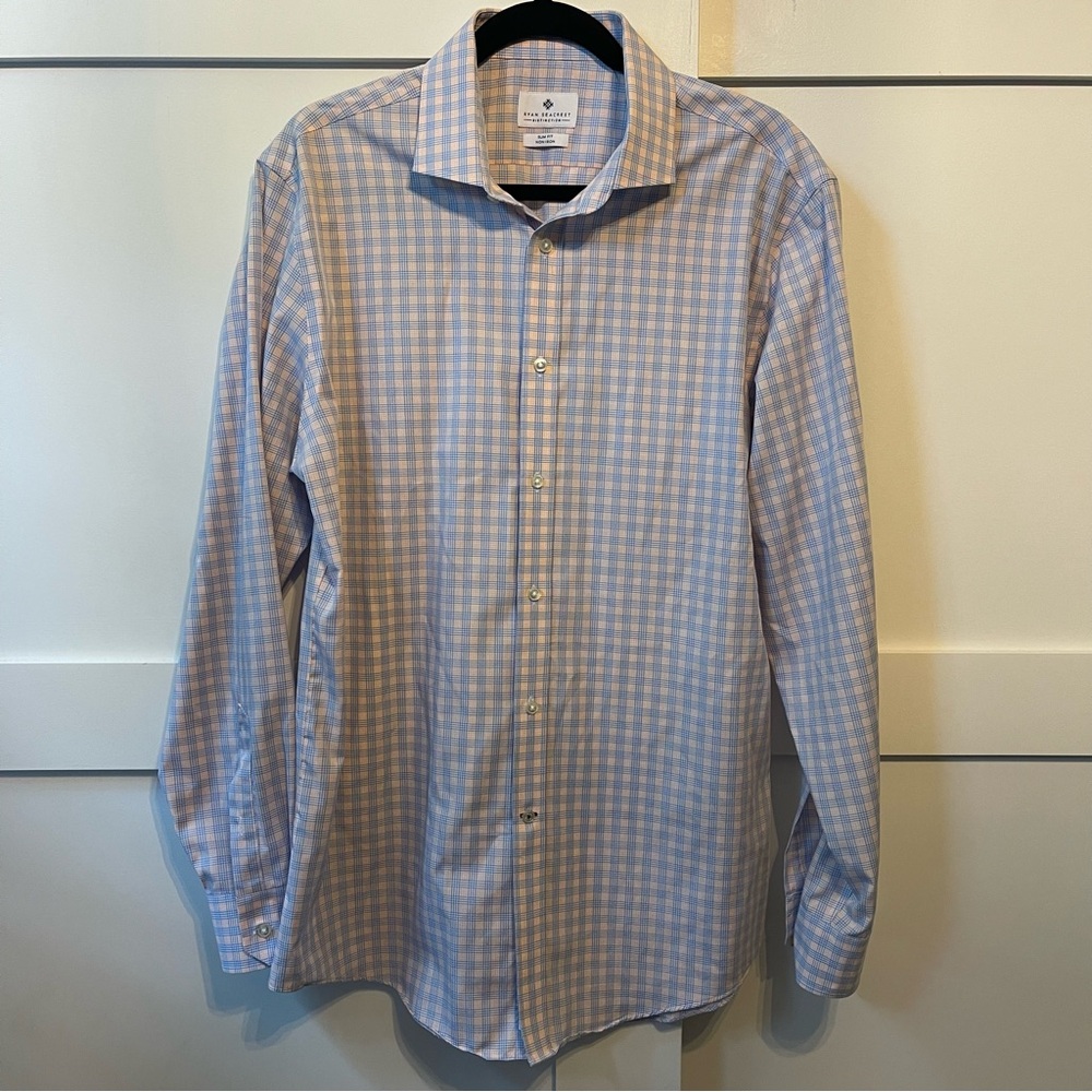 Ryan Seacrest Distinction Blue Dress Shirt